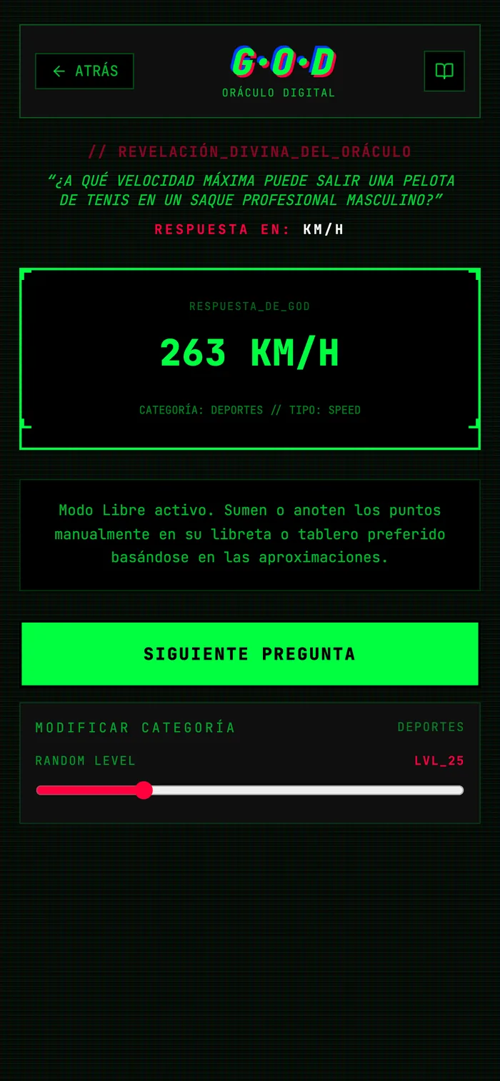 Respuesta revelada por el oráculo