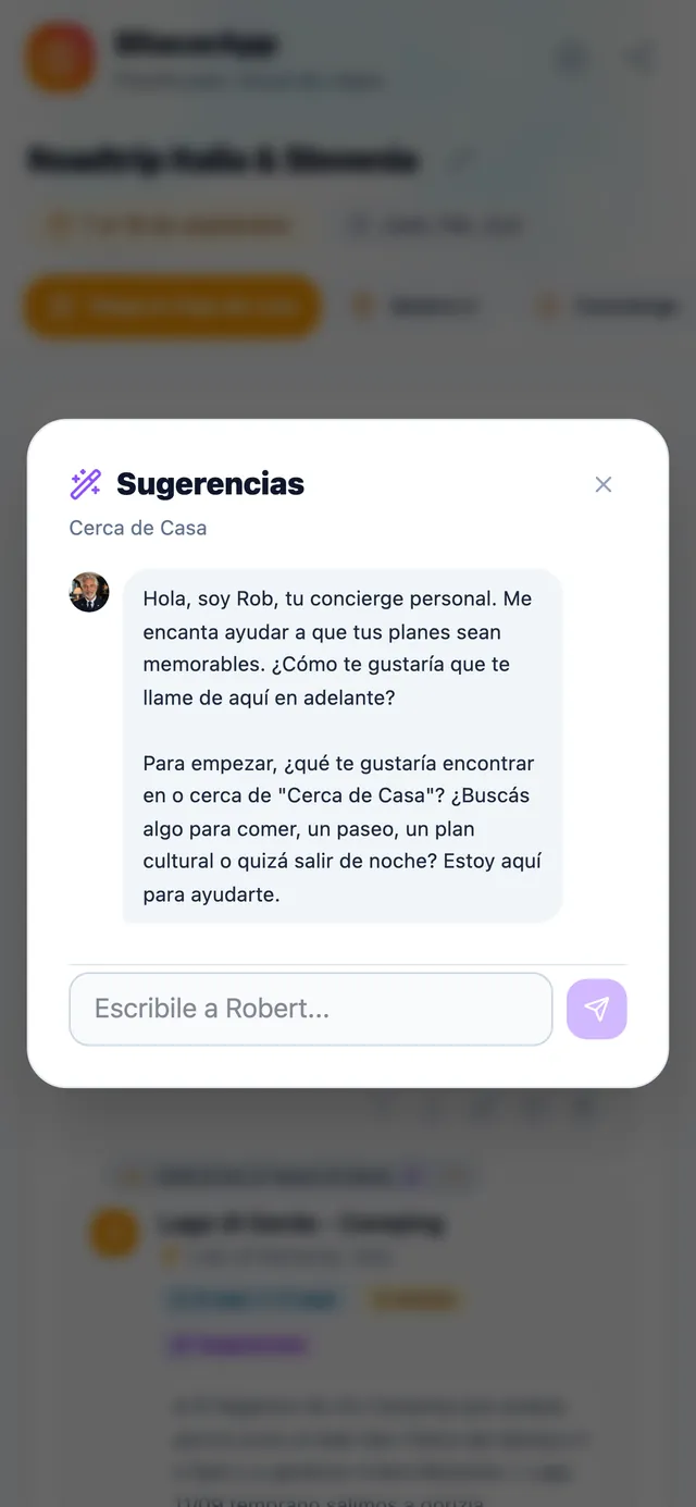 Chat con Robert, el concierge de inteligencia artificial de BitacorApp